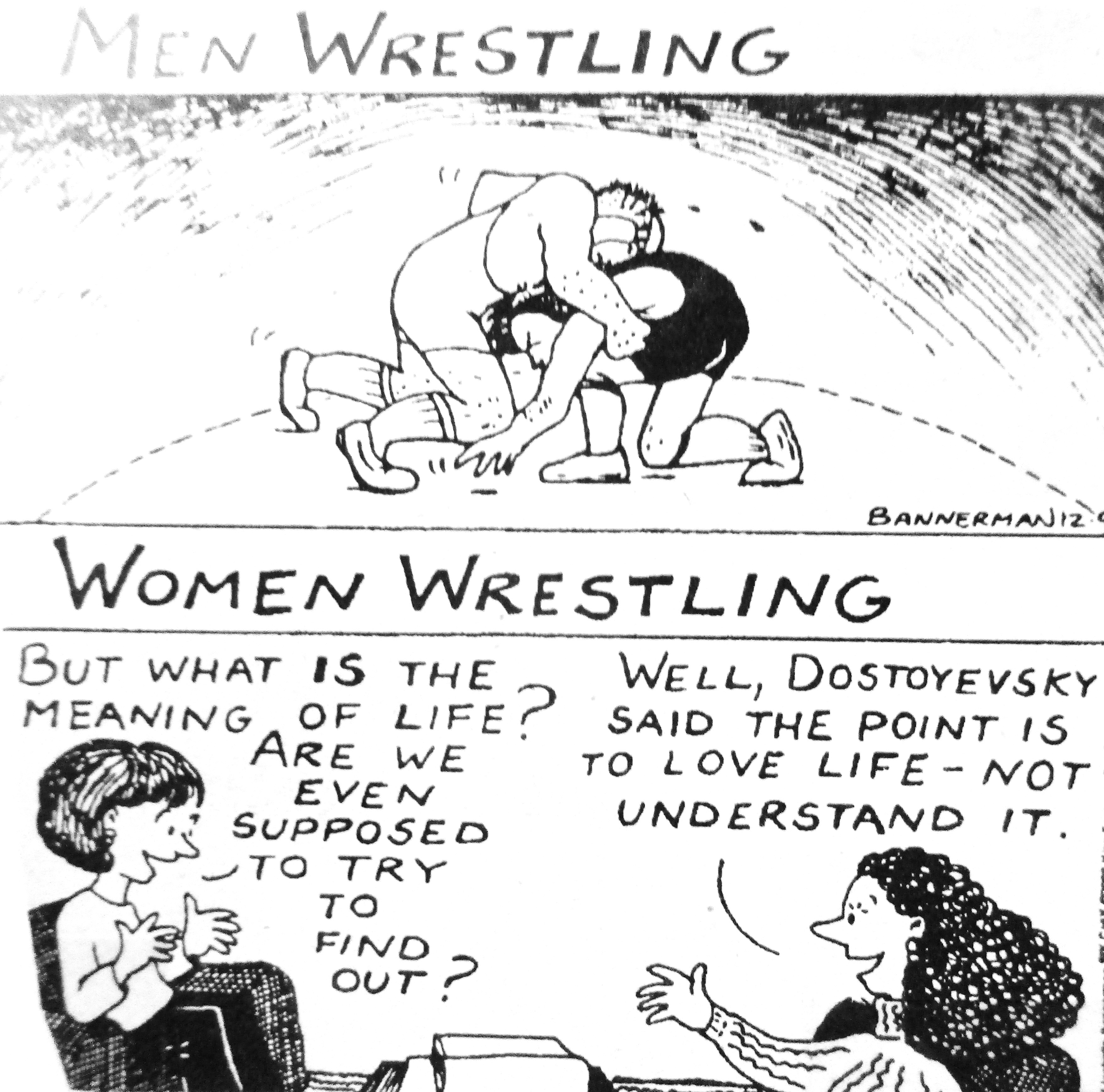 Cartoon - Wrestling... Men Vs Women | Antarctica Journal