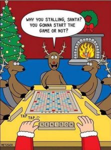 Cartoon - Scrabble With Santa